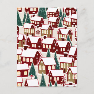 Weihnachtsbaum Xmas Dorf Schnee pic RSVP Karte