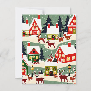 Weihnachtsbaum Xmas Dorf Schnee Pic RSVP Karte