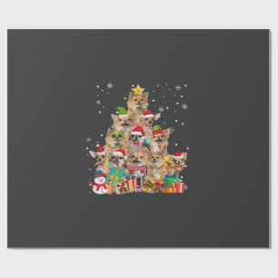 Weihnachtsbaum Xmas Lichter Chihuahua Klassisches  Geschenkpapier
