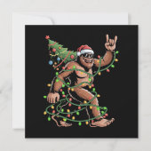 Weihnachtsbaum Xmas Lights Sasquatch Feiertagskarte (Vorderseite)