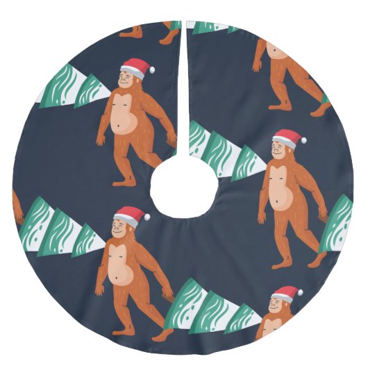 Weihnachtsbaum yeti sasquatsch bigfoot polyester weihnachtsbaumdecke (Vorderseite)