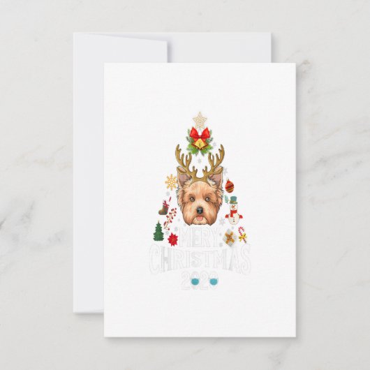 Weihnachtsbaum Yorkshire Maskenkostüm RSVP Karte (Vorderseite)