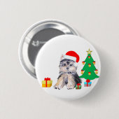 Weihnachtsbaum, Yorkshire-Welpe & Geschenke Button (Vorne & Hinten)