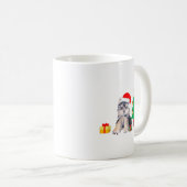 Weihnachtsbaum, Yorkshire Welpenhund & Geschenke Kaffeetasse (VorderseiteRechts)