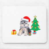 Weihnachtsbaum, Yorkshire Welpenhund & Geschenke Mousepad (Vorne)