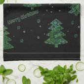 Weihnachtsbaum zeichnend, Kanteneffekt Geschirrtuch (Gefaltet)