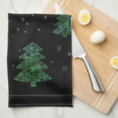 Weihnachtsbaum zeichnend, Kanteneffekt Geschirrtuch (Viertel Falte)