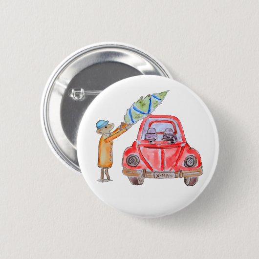Weihnachtsbaum Zeit! Button (Vorne & Hinten)