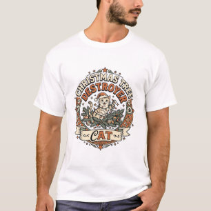 Weihnachtsbaum Zerstörer Katze Weihnachtsbaum Zers T-Shirt