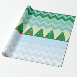 Weihnachtsbaum Zickzack Szene Geschenkpapier