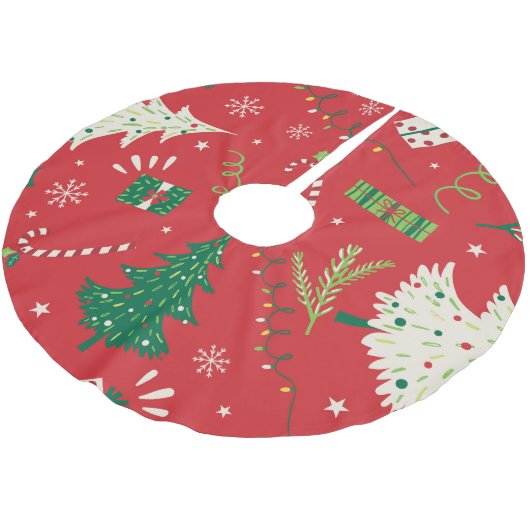 Weihnachtsbaum: Ziergestaltung. Polyester Weihnachtsbaumdecke (Schrägansicht)