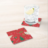 Weihnachtsbaum: Ziergestaltung. Rechteckiger Pappuntersetzer (Vor Ort)