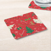 Weihnachtsbaum: Ziergestaltung. Rechteckiger Pappuntersetzer (angewinkelt)