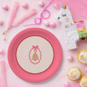 Weihnachtsbaum-Zingerbrot-Weihnachtsplatte Rosa Pappteller (Party)