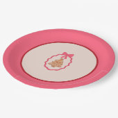 Weihnachtsbaum-Zingerbrot-Weihnachtsplatte Rosa Pappteller (Schrägansicht)