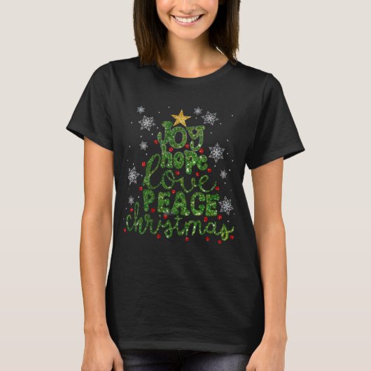 Weihnachtsbaum-Zitat des Glitzer T-Shirt (Vorderseite)