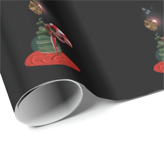 Weihnachtsbaum-Zuckerstange-Packpapier Geschenkpapier (Rolleneckpunkt)