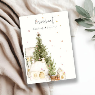 Weihnachtsbaum Zuhause Snow Logo Blank Jewelry Hol Visitenkarte