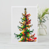 Weihnachtsbaum zum Feiern Feiertagskarte (Stehend Vorderseite)