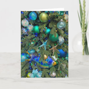 Weihnachtsbaum zum Thema Meer Feiertagskarte