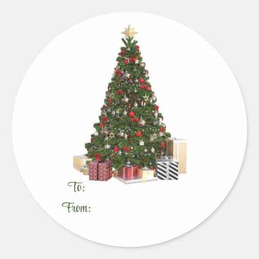Weihnachtsbaum zum und vom Sticker (Vorderseite)