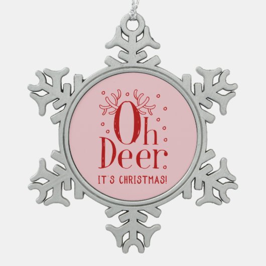 Weihnachtsbaum zur Illustration von Schneeflocken Schneeflocken Zinn-Ornament (Vorderseite)