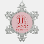 Weihnachtsbaum zur Illustration von Schneeflocken Zinn-Ornament (Vorderseite)