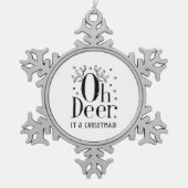 Weihnachtsbaum zur Illustration von Schneeflocken Zinn-Ornament (Vorderseite)