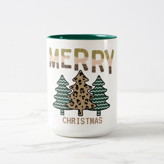 Weihnachtsbaum Zweifarbige Tasse (Mittel)