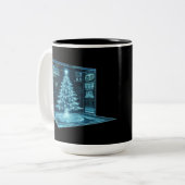 Weihnachtsbaum Zweifarbige Tasse (Vorderseite Links)