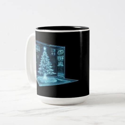 Weihnachtsbaum Zweifarbige Tasse (Vorderseite Links)