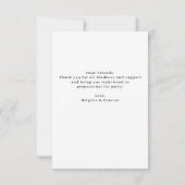 Weihnachtsbaum Zweig Babydusche Flat Dankeskarte (Rückseite)