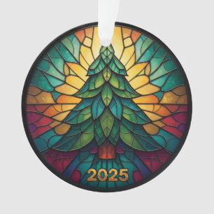 Weihnachtsbaumanhänger 2025 Faux-Buntglas Eff. 1 Ornament
