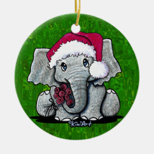 Weihnachtsbaumanhänger Baby-Elefant Keramik Ornament