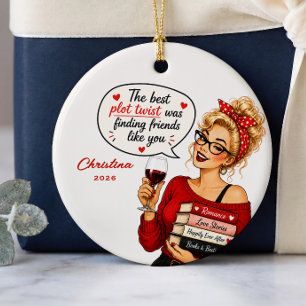 Weihnachtsbaumanhänger für Buchclub-Freunde Keramik Ornament