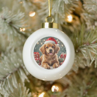 Weihnachtsbaumanhänger für pelzige Freunde Keramik Kugel-Ornament
