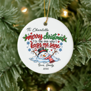 Weihnachtsbaumanhänger-Geschenk, das mich vernünft Keramik Ornament