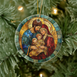 Weihnachtsbaumanhänger Heilige Familie Keramik Ornament