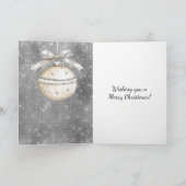 Weihnachtsbaumanhänger mit silbernem Glanz und hüb Karte (Innenseite)