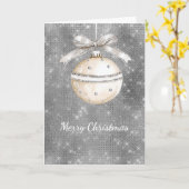 Weihnachtsbaumanhänger mit silbernem Glanz und hüb Karte (Gelbe Blume)