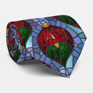 Weihnachtsbaumanhänger Rot Grün Blau Buntglas  Krawatte
