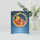 Weihnachtsbaumausstellung mit Geschenken Feiertagspostkarte (Stehend Vorderseite)