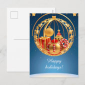 Weihnachtsbaumausstellung mit Geschenken Feiertagspostkarte (Vorne/Hinten)