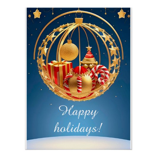 Weihnachtsbaumausstellung mit Geschenken Poster (Vorderseite)