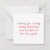 Weihnachtsbaumausweis Mitteilungskarte (Rückseite)