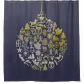 Weihnachtsbaumbälle + Ihre Ideen Duschvorhang (Vorderseite)