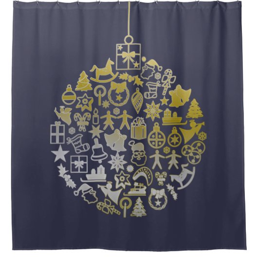 Weihnachtsbaumbälle + Ihre Ideen Duschvorhang (Vorderseite)