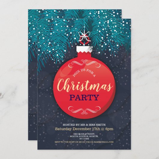 Weihnachtsbaumbaumbaumbaum - Party Einladung (Vorne/Hinten)