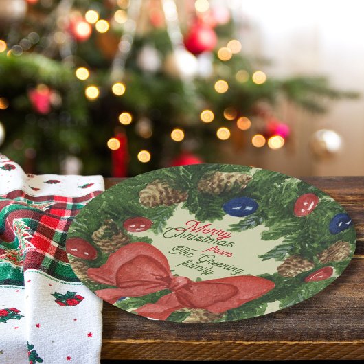 Weihnachtsbaumbaumfamilie Pappteller