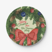 Weihnachtsbaumbaumfamilie Pappteller (Vorderseite)